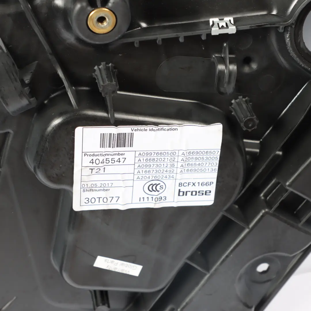 Door Window Regulator Lifter Right O/S to Mercedes GLE W166 Rear with Part number A1667309001 Mercedes GLE W166 Rear Door Window Regulator Lifter Right O/S - SKU A1667309001 - Part number A1667309001