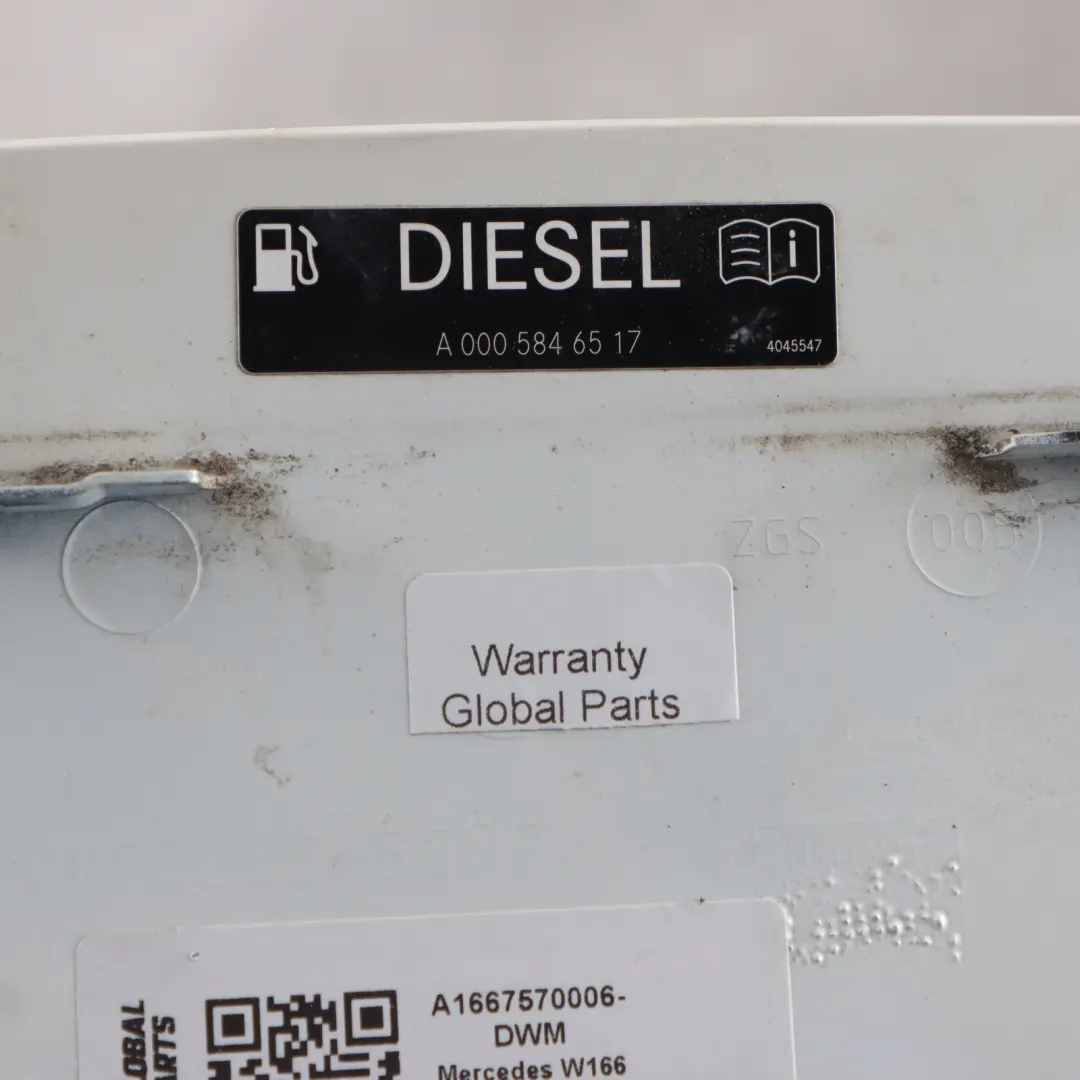 Filler Flap Cap Cover Diamond White Metallic - 799 to Mercedes W166 Diesel Fuel with Part number A1667570006 Mercedes W166 Diesel Fuel Filler Flap Cap Cover Diamond White Metallic - 799 - SKU A1667570006-DWM - Part number A1667570006