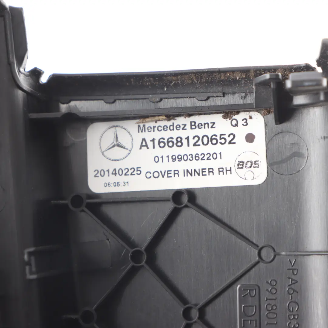 Door Window Frame Roller Blind Trim Right O/S to Mercedes GL X166 Rear with Part number A1668120652 Mercedes GL X166 Rear Door Window Frame Roller Blind Trim Right O/S - SKU A1668120652 - Part number A1668120652