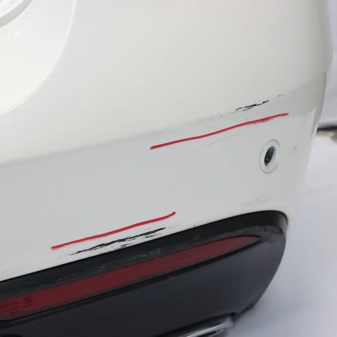 Bumper Rear Trim Panel Covering Diamond White Metallic - 799 to Mercedes W166 with Part number A1668851038 Mercedes W166 Bumper Rear Trim Panel Covering Diamond White Metallic - 799 - SKU A1668851038-DWM - Part number A1668851038