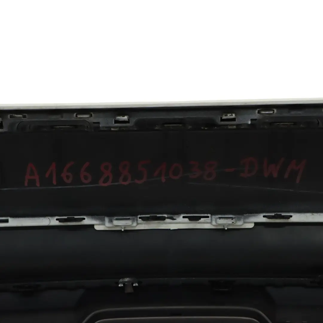 Bumper Rear Trim Panel Covering Diamond White Metallic - 799 to Mercedes W166 with Part number A1668851038 Mercedes W166 Bumper Rear Trim Panel Covering Diamond White Metallic - 799 - SKU A1668851038-DWM - Part number A1668851038