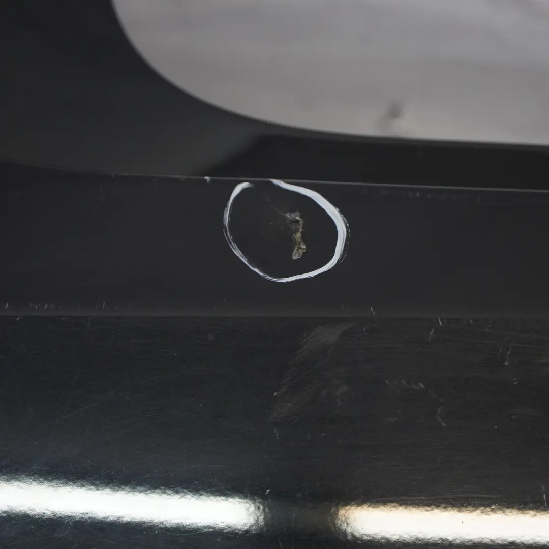 Bumper Rear Trim Panel Cover Kosmos Cosmic Black Metallic - 191 to Mercedes W176 with Part number A1768800440 Mercedes W176 Bumper Rear Trim Panel Cover Kosmos Cosmic Black Metallic - 191 - SKU A1768800440-KB - Part number A1768800440