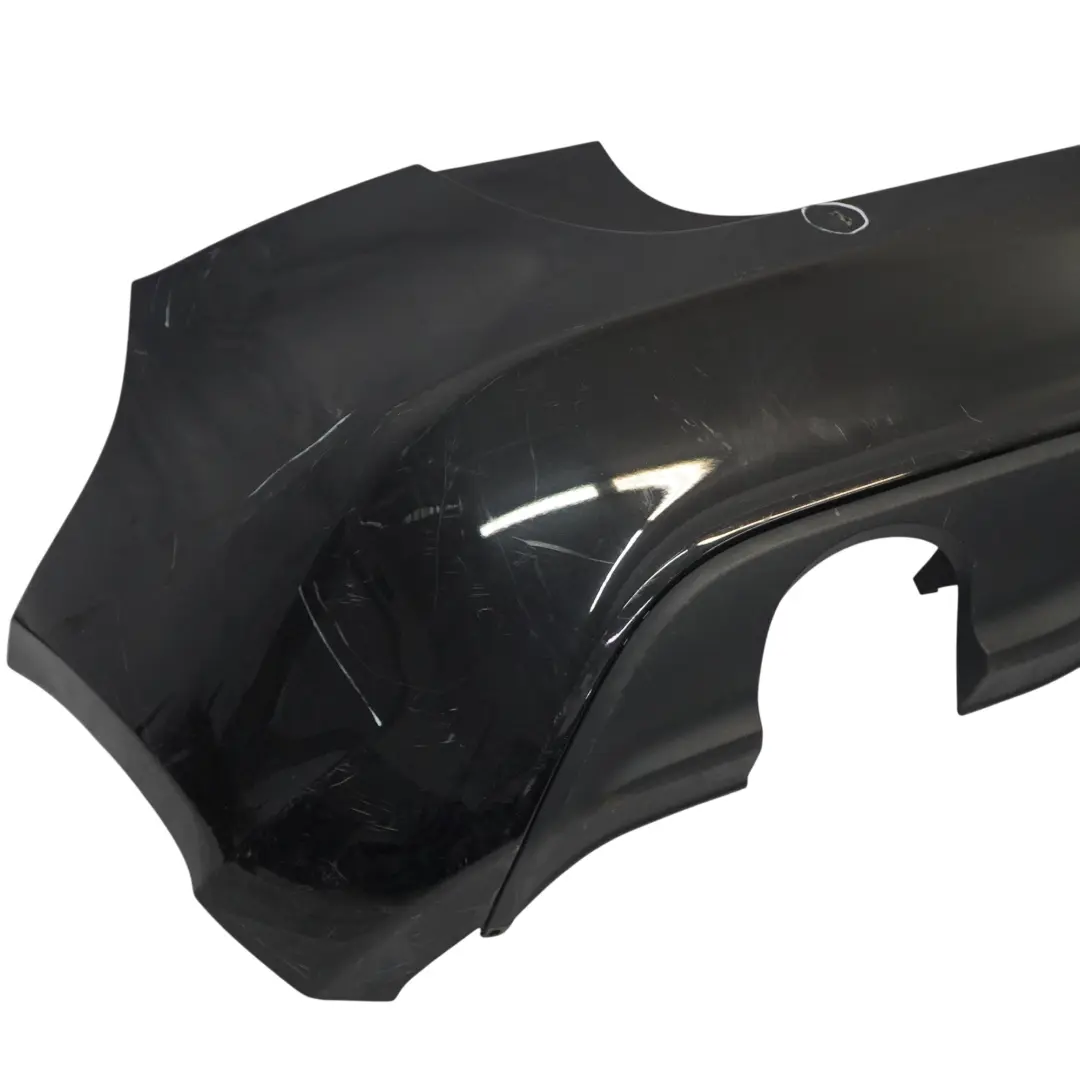 Bumper Rear Trim Panel Cover Kosmos Cosmic Black Metallic - 191 to Mercedes W176 with Part number A1768800440 Mercedes W176 Bumper Rear Trim Panel Cover Kosmos Cosmic Black Metallic - 191 - SKU A1768800440-KB - Part number A1768800440