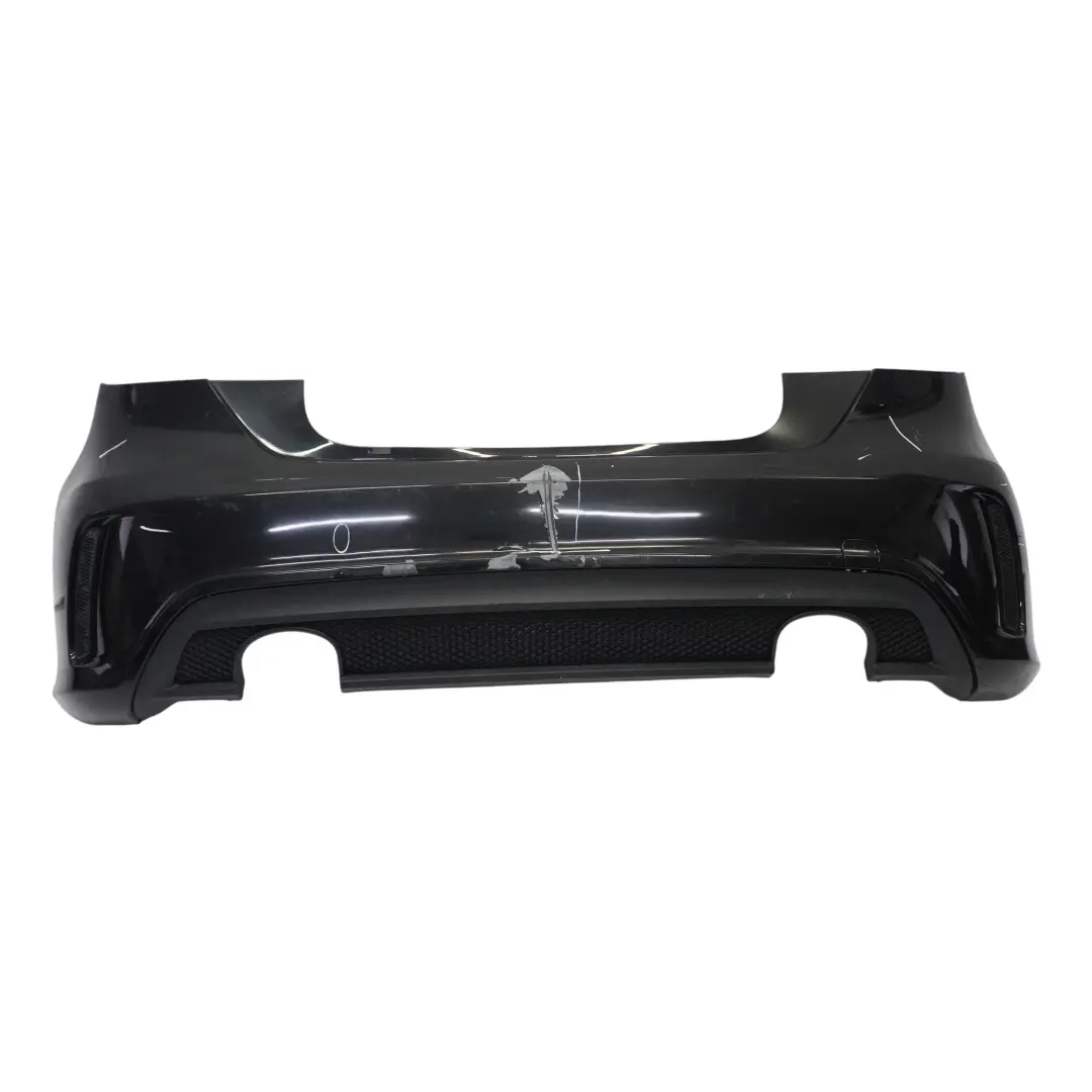 Bumper Rear Trim Panel AMG Kosmos Black Metallic - 191 to Mercedes W176 with Part number A1768805740 Mercedes W176 Bumper Rear Trim Panel AMG Kosmos Black Metallic - 191 - SKU A1768805740-KB - Part number A1768805740