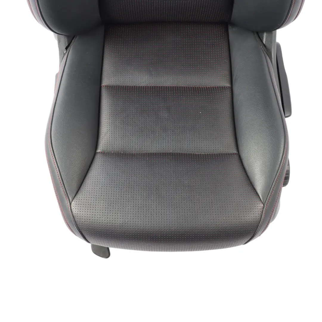 Front Left N/S Heated Black Leather Microfibre Red Accent to Mercedes W176 Seat with Part number A1769109501 Mercedes W176 Seat Front Left N/S Heated Black Leather Microfibre Red Accent - SKU A1769109501-2 - Part number A1769109501