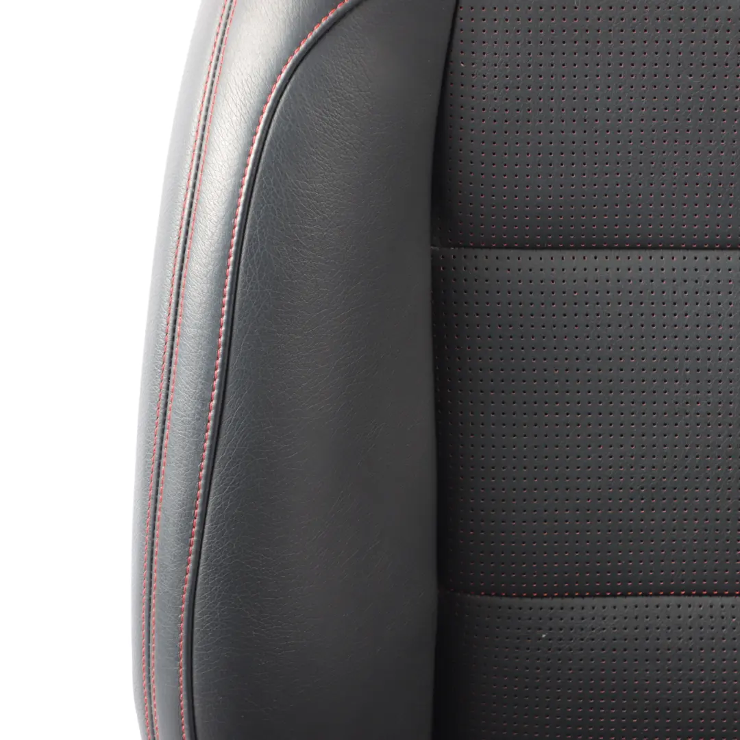 Front Left N/S Heated Black Leather Microfibre Red Accent to Mercedes W176 Seat with Part number A1769109501 Mercedes W176 Seat Front Left N/S Heated Black Leather Microfibre Red Accent - SKU A1769109501-2 - Part number A1769109501