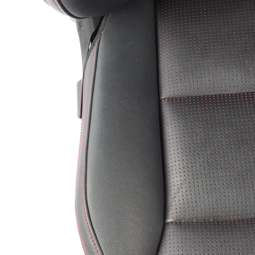 Front Left N/S Heated Black Leather Microfibre Red Accent to Mercedes W176 Seat with Part number A1769109501 Mercedes W176 Seat Front Left N/S Heated Black Leather Microfibre Red Accent - SKU A1769109501-2 - Part number A1769109501