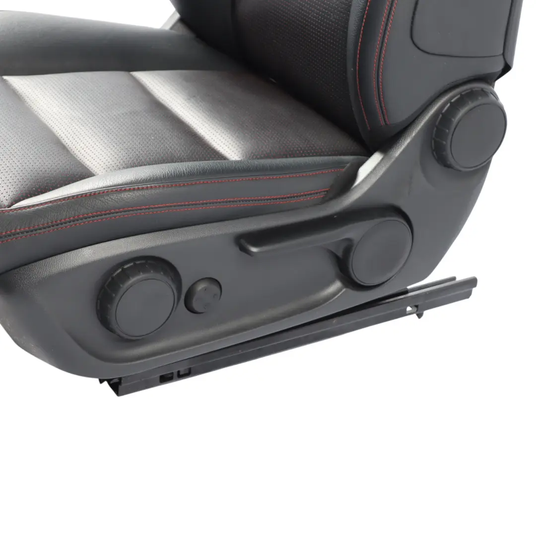 Front Left N/S Heated Black Leather Microfibre Red Accent to Mercedes W176 Seat with Part number A1769109501 Mercedes W176 Seat Front Left N/S Heated Black Leather Microfibre Red Accent - SKU A1769109501-2 - Part number A1769109501