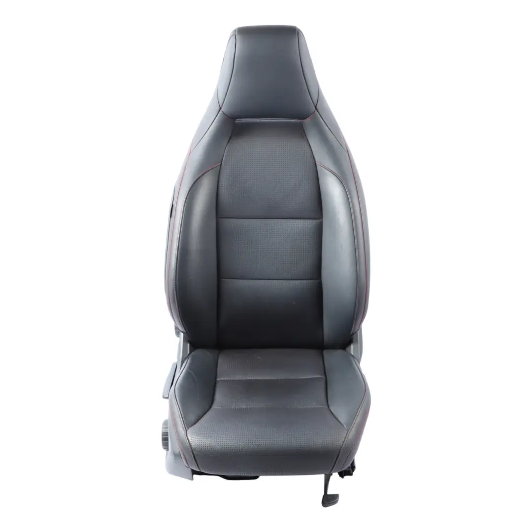Front Right O/S Heated Black Leather Microfibre Red Accent to Mercedes W176 Seat with Part number A1769109601 Mercedes W176 Seat Front Right O/S Heated Black Leather Microfibre Red Accent - SKU A1769109601-1 - Part number A1769109601