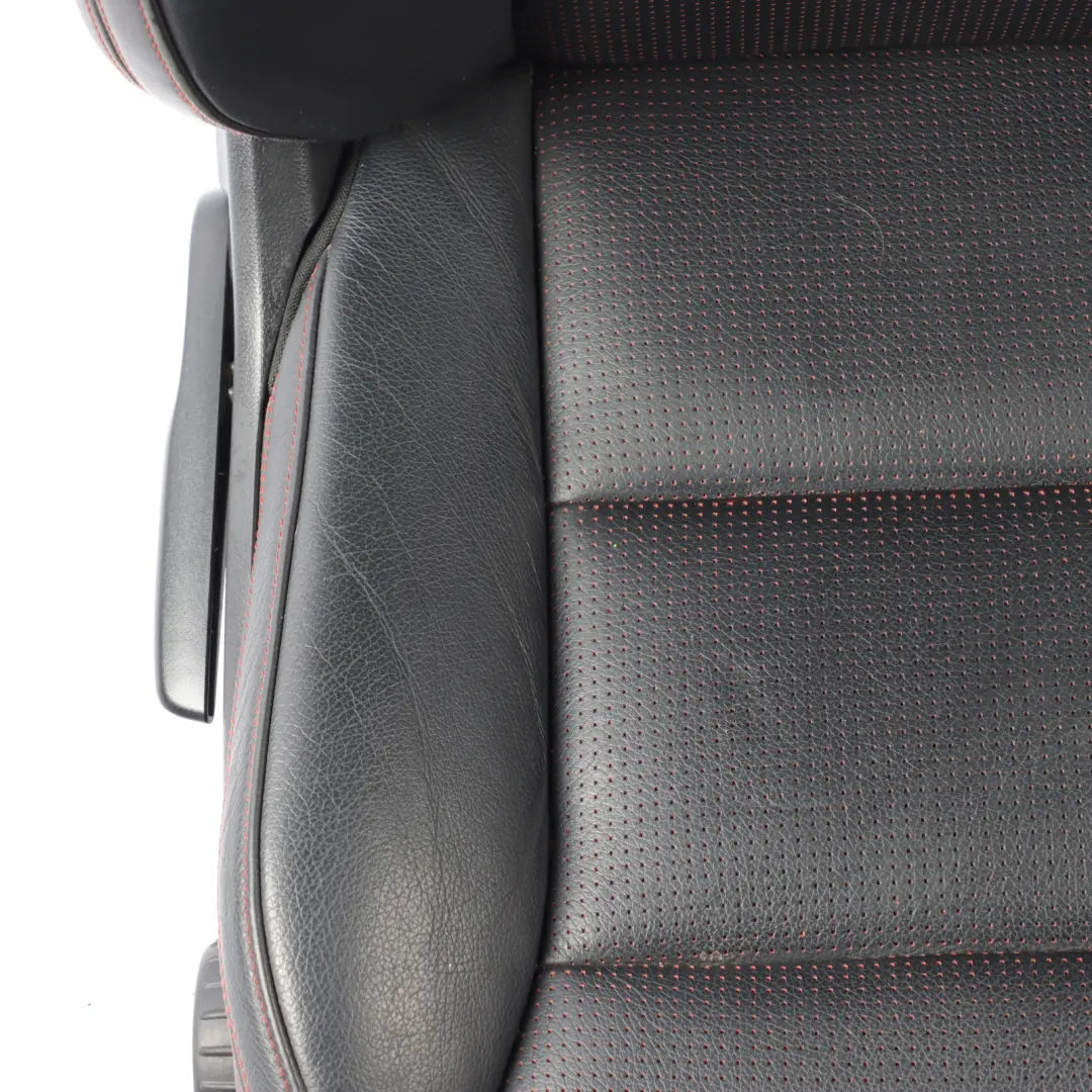 Front Right O/S Heated Black Leather Microfibre Red Accent to Mercedes W176 Seat with Part number A1769109601 Mercedes W176 Seat Front Right O/S Heated Black Leather Microfibre Red Accent - SKU A1769109601-1 - Part number A1769109601