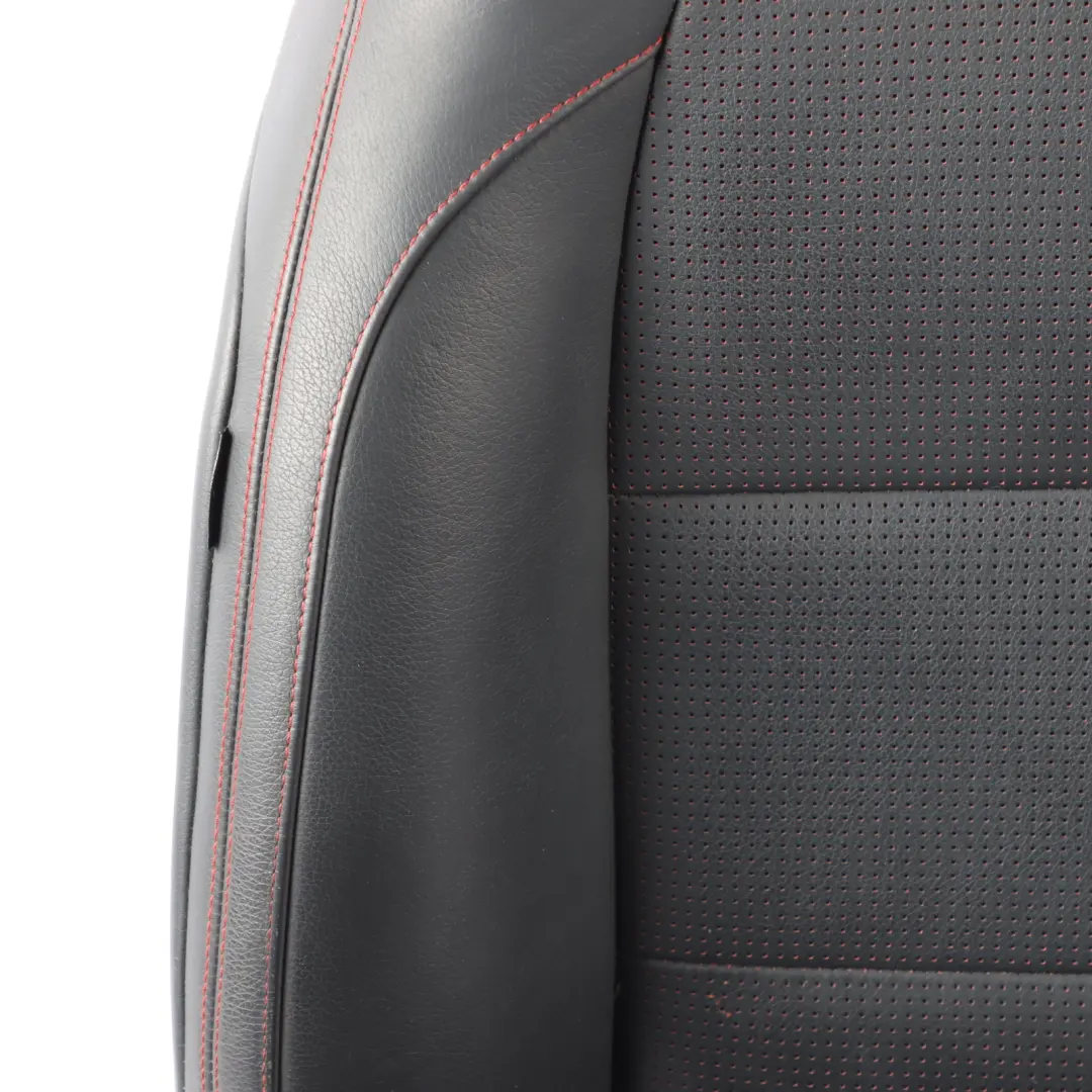 Front Right O/S Heated Black Leather Microfibre Red Accent to Mercedes W176 Seat with Part number A1769109601 Mercedes W176 Seat Front Right O/S Heated Black Leather Microfibre Red Accent - SKU A1769109601-1 - Part number A1769109601