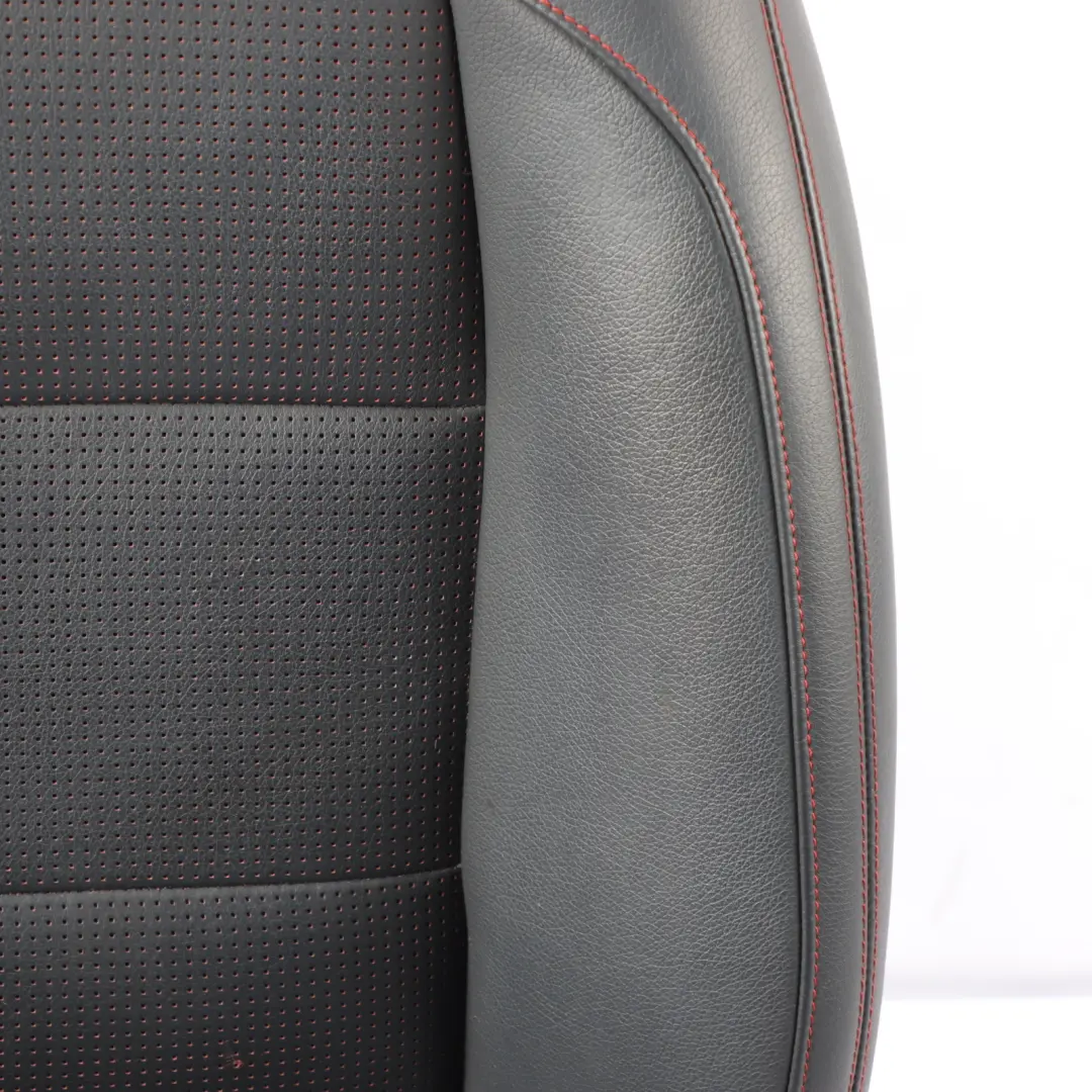 Front Right O/S Heated Black Leather Microfibre Red Accent to Mercedes W176 Seat with Part number A1769109601 Mercedes W176 Seat Front Right O/S Heated Black Leather Microfibre Red Accent - SKU A1769109601-1 - Part number A1769109601