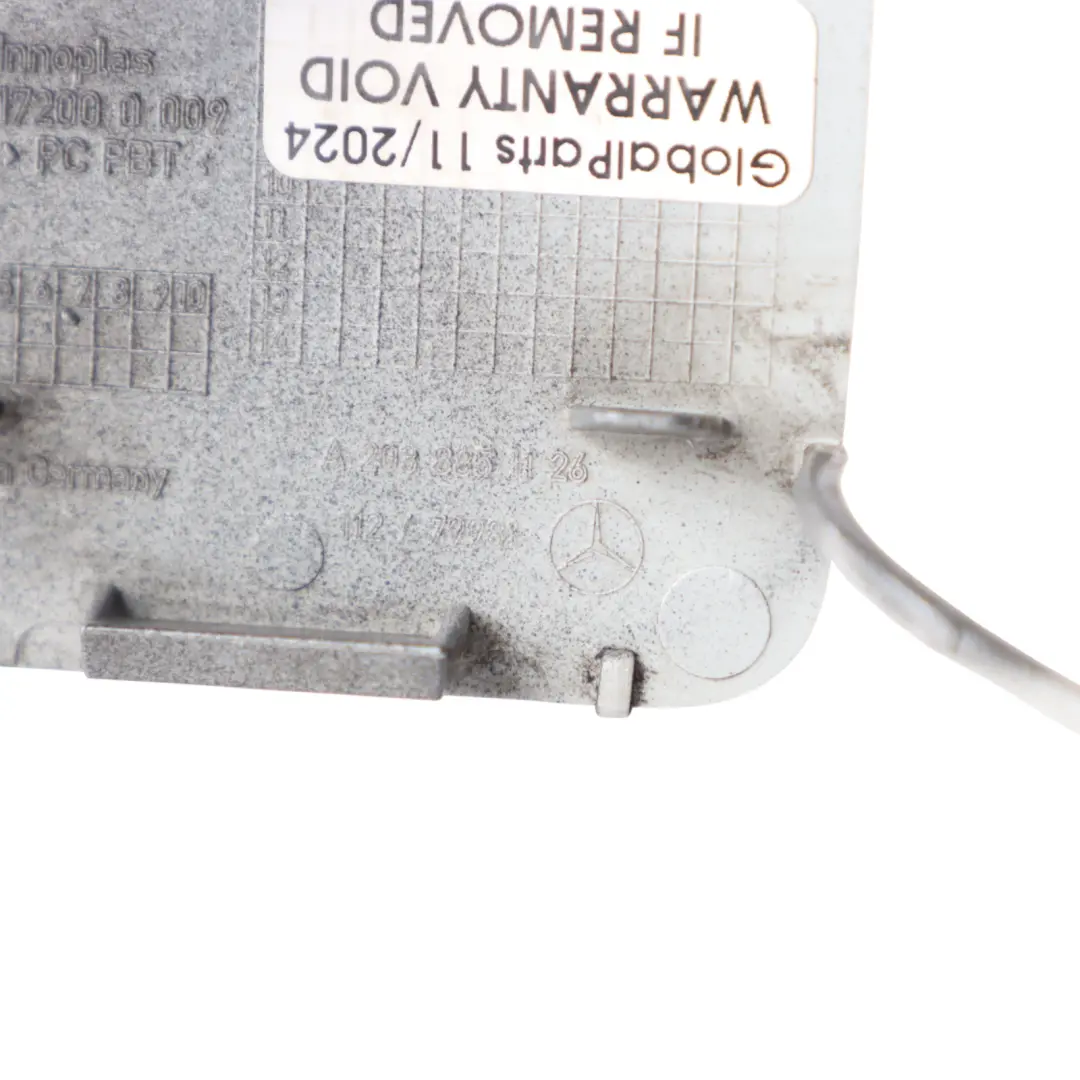 Bumper Flap Towing Eye Cover Schwarz Black - 040 to Mercedes CL203 Rear with Part number A2038851126 Mercedes CL203 Rear Bumper Flap Towing Eye Cover Schwarz Black - 040 - SKU A2038851126-SCW - Part number A2038851126