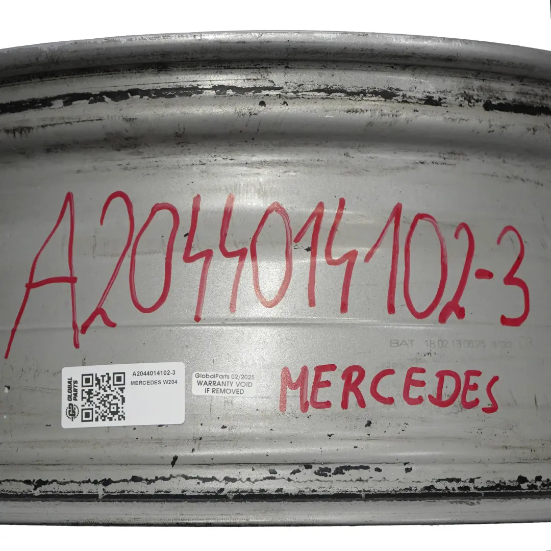 Mercedes W204 AMG Llanta Delantera De Aleación Plateada 18" ET:50 8J - SKU A2044014102-3 - Número de pieza A2044014102