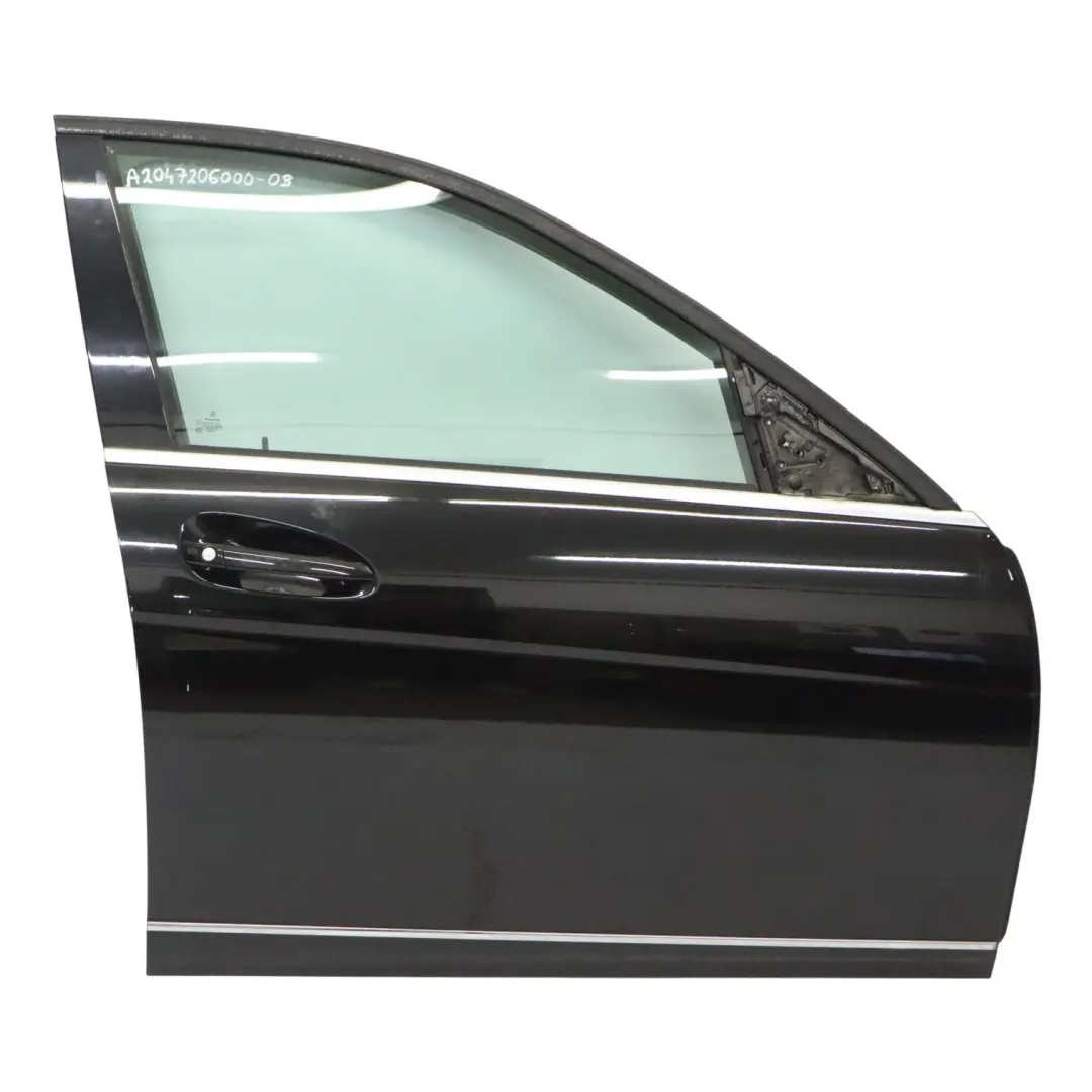 Mercedes W204 Door Front Right O/S Covering Obsidian Black Metallic - 197 - SKU A2047206000-OB - Part number A2047206000