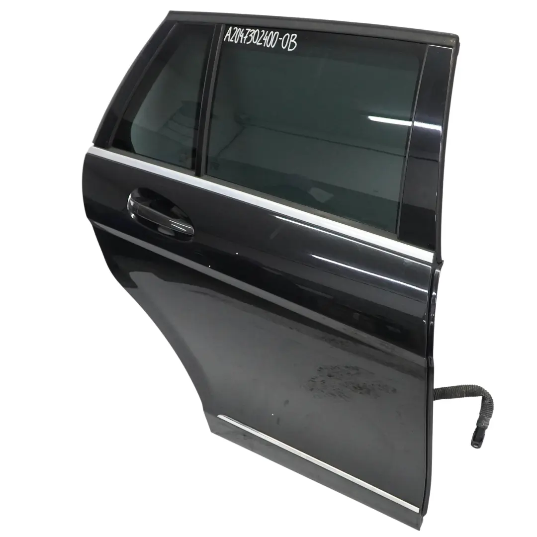 Door Rear Right O/S Covering Obsidian Black Metallic - 197 to Mercedes S204 Estate with Part number A2047302400 Mercedes S204 Estate Door Rear Right O/S Covering Obsidian Black Metallic - 197 - SKU A2047302400-OB - Part number A2047302400