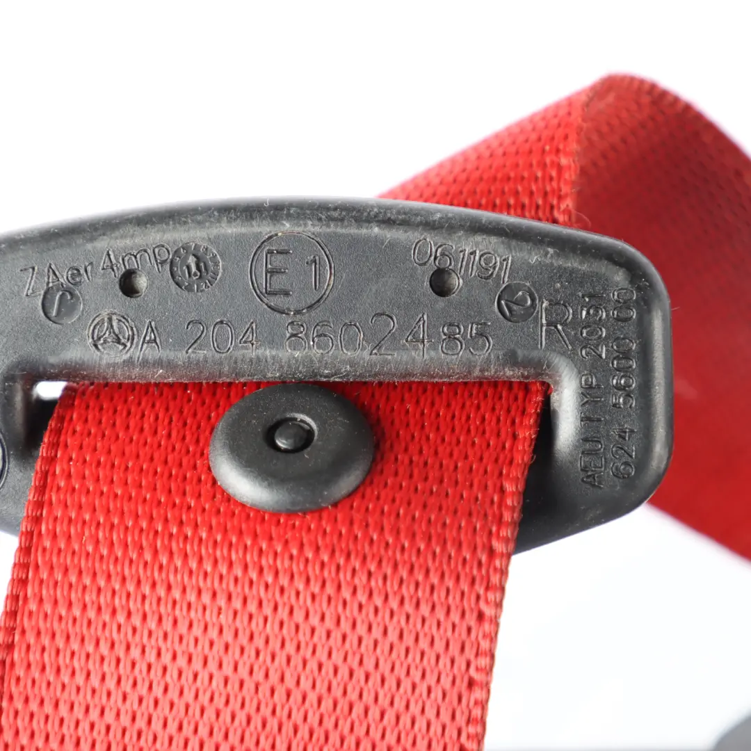 Mercedes S204 Front Upper Tensioner Seat Belt Seatbelt Right O/S Red - SKU A2048602485-1 - Part number A2048602485
