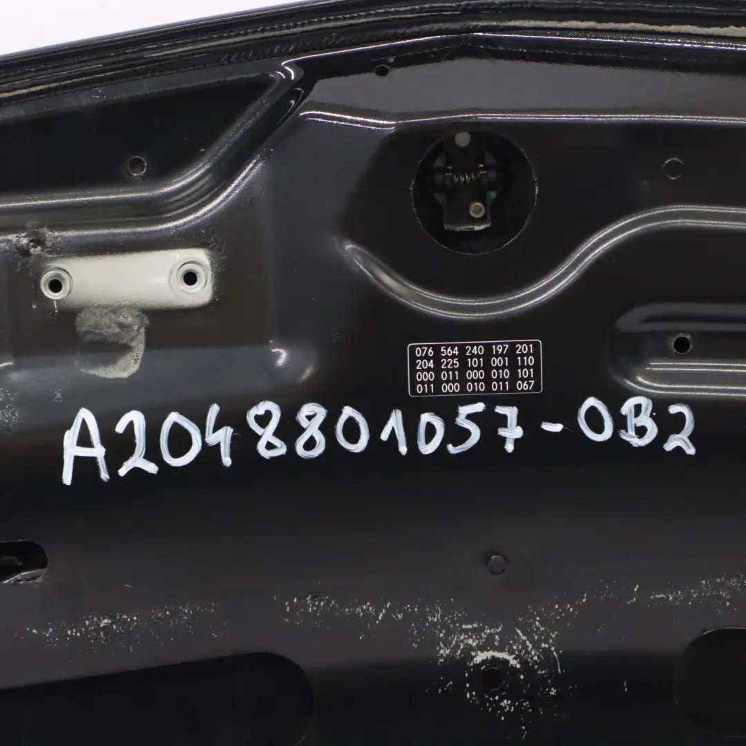 Mercedes W204 Hood Bonnet Trim Panel Obsidian Black Metallic - 197 - SKU A2048801057-OB2 - Part number A2048801057