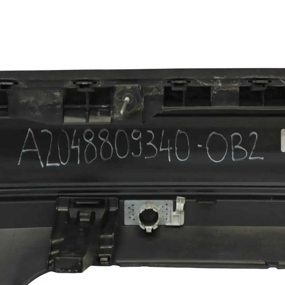 Bumper Trim Panel Cover Obsidian Black Metallic - 197 to Mercedes S204 Rear with Part number A2048809340 Mercedes S204 Rear Bumper Trim Panel Cover Obsidian Black Metallic - 197 - SKU A2048809340-OB2 - Part number A2048809340