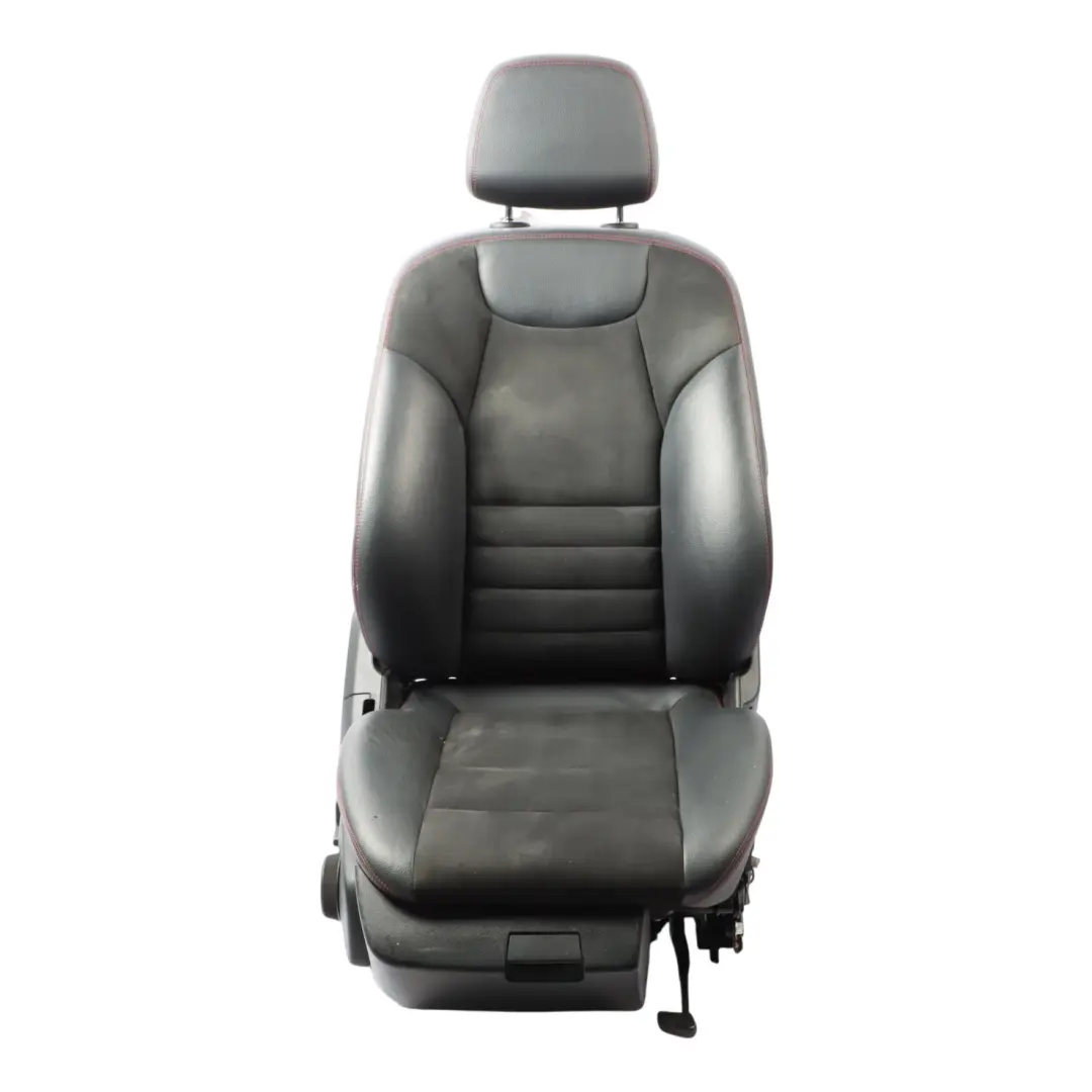Front Right O/S Heated Half Leather Black Red Stitching to Mercedes W204 Seat with Part number A2049100206 Mercedes W204 Seat Front Right O/S Heated Half Leather Black Red Stitching - SKU A2049100206-1 - Part number A2049100206