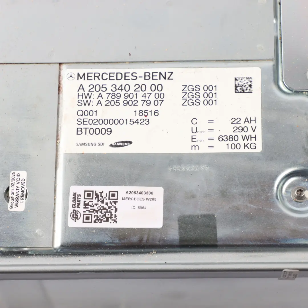 Lithium-Ion High Voltage Battery A2053402000 to Mercedes W205 W213 350e Hybrid with Part number A2053403500 Mercedes W205 W213 350e Hybrid Lithium-Ion High Voltage Battery A2053402000 - SKU A2053403500 - Part number A2053403500