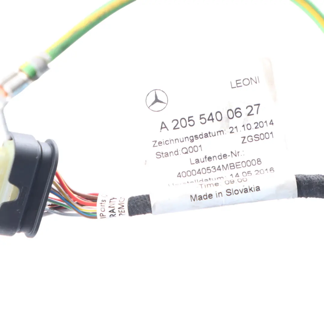 Mercedes W205 Hybrid Battery Charger Connector Wiring Loom Harness - SKU A2055400627 - Part number A2055400627