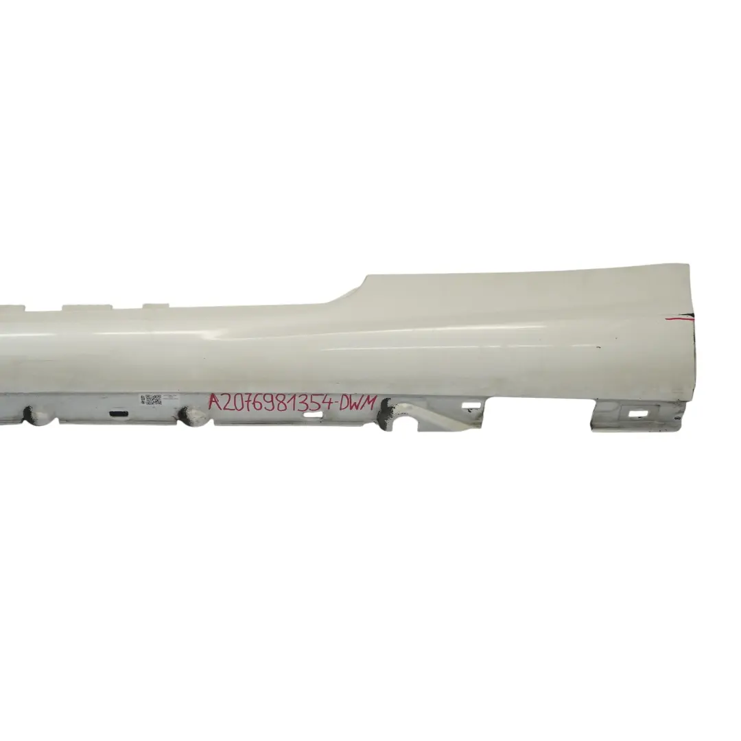 W207 Side Skirt AMG Door Sill Cover Left N/S Diamond White Metallic 799 to Mercedes with Part number A2076981354 Mercedes W207 Side Skirt AMG Door Sill Cover Left N/S Diamond White Metallic 799 - SKU A2076981354-DWM - Part number A2076981354