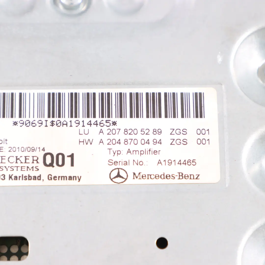 Hinten Radio Amp Ton Verstärker Audio Getaway Becker für Mercedes C207 mit Teilenummer A2078205289 Mercedes C207 Hinten Radio Amp Ton Verstärker Audio Getaway Becker - SKU A2078205289 - Teilenummer A2078205289