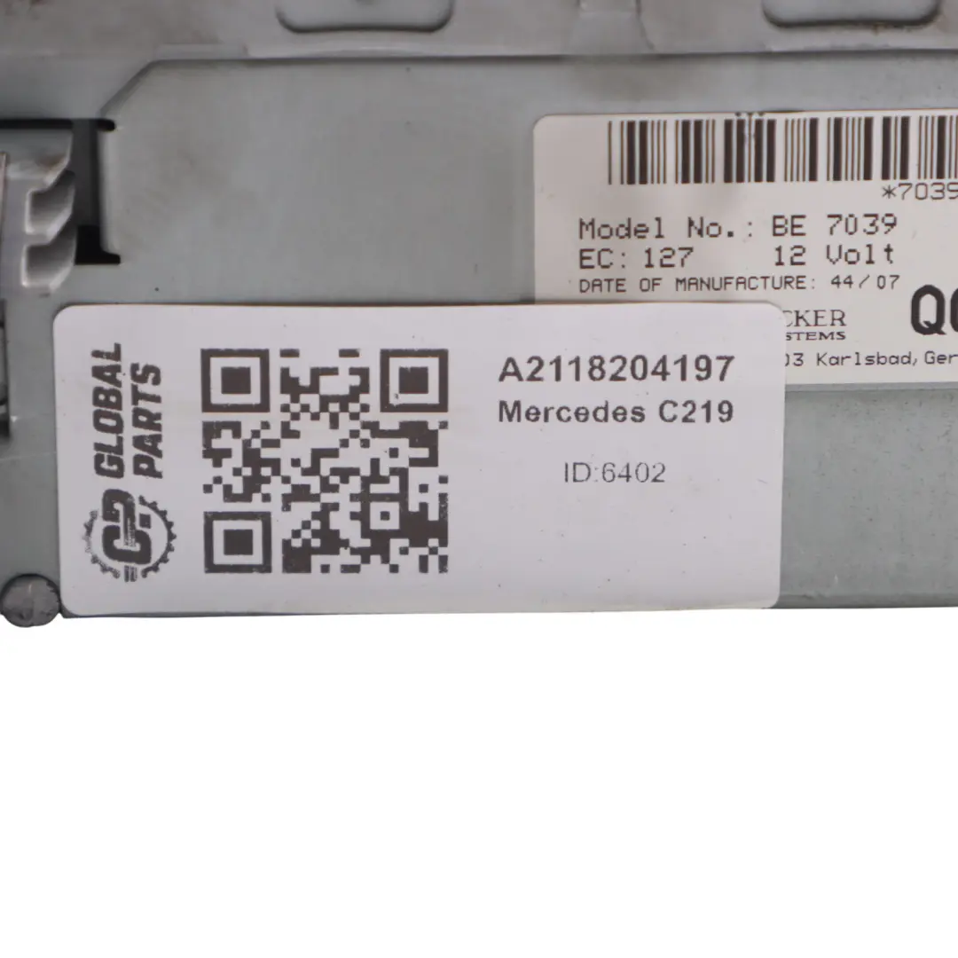 Display Screen Radio Multimedia Navigation Sat Unit Mercedes C219 - SKU A2118204197 - Part number A2118204197