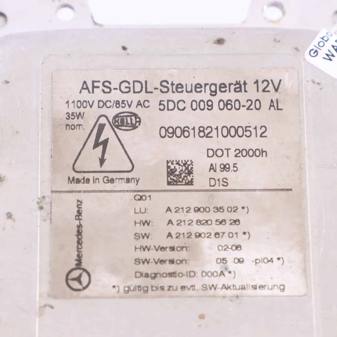 Mercedes W212 Module De Commande De Ballast De Phare Au Xénon Hella - SKU A2129003502 - Numéro de pièce A2129003502