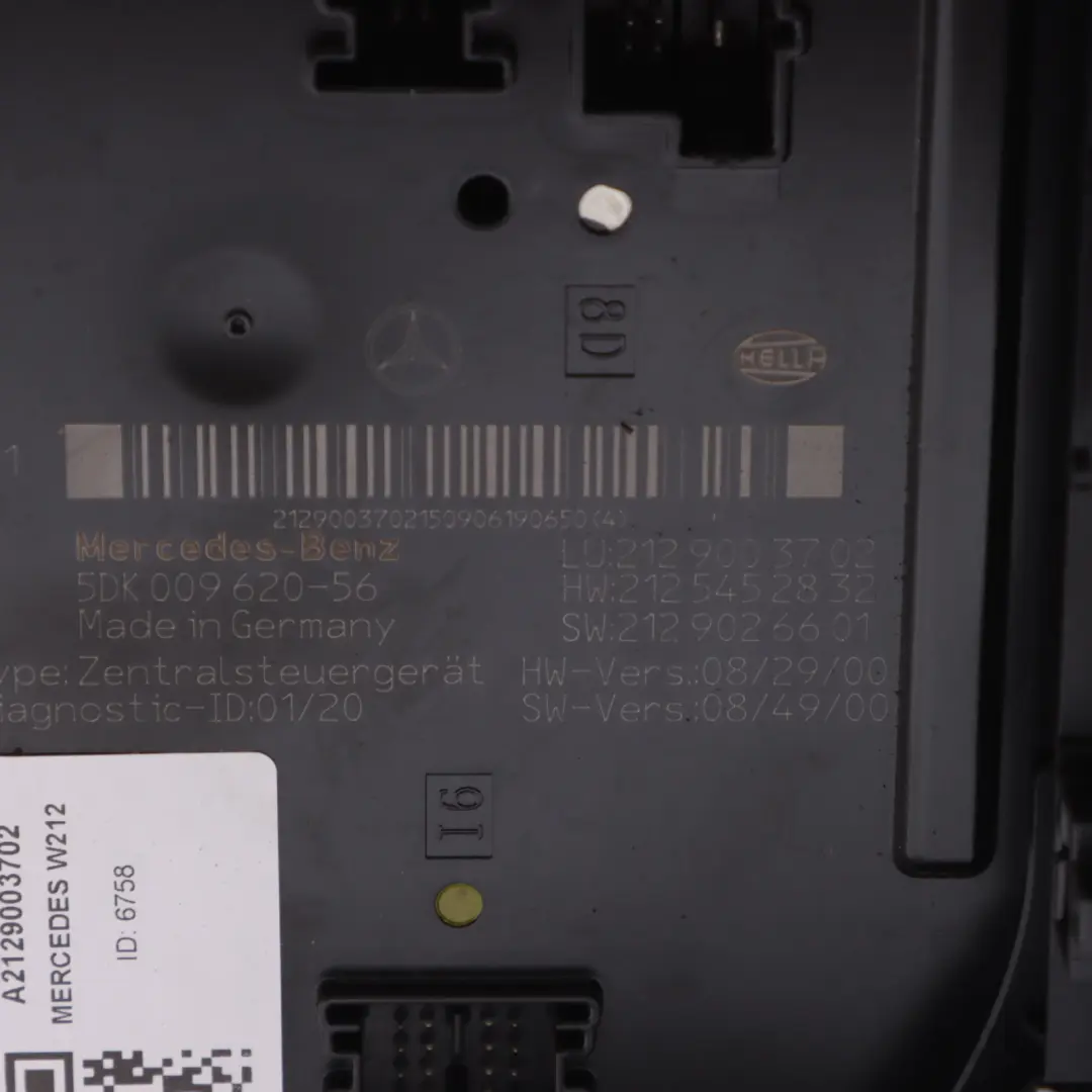 Mercedes W212 Scatola fusibili posteriore SAM modulo controllo relè - SKU A2129003702 - Numero di parte A2129003702