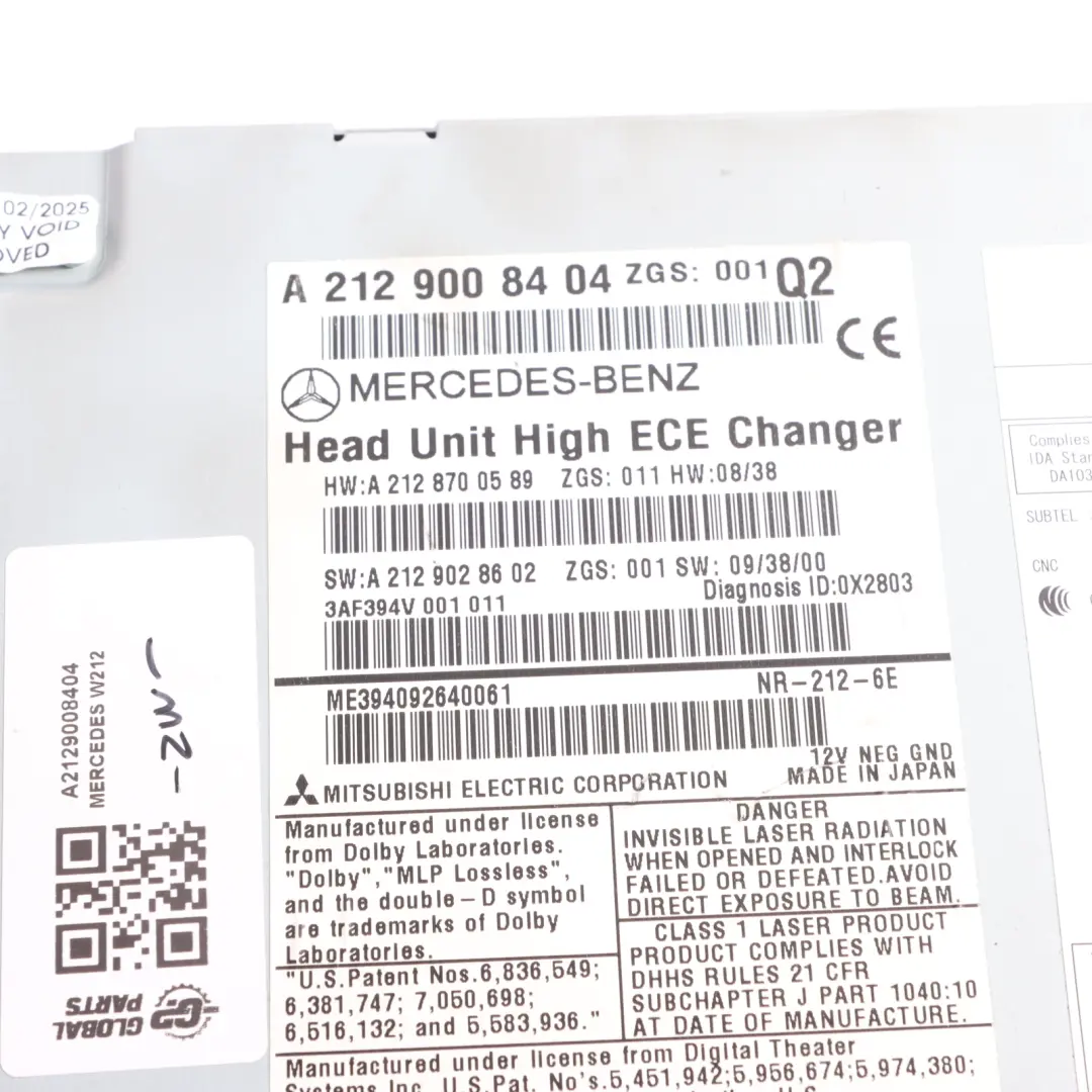  Principale radio Mercedes W212 COMAND Navi Lecteur CD DVD Navigation - SKU A2129008404 - Numéro de pièce A2129008404
