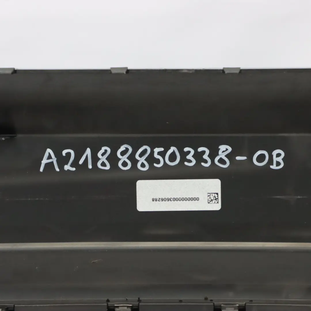 W218 Bumper Rear Trim Panel Cover Obsidian Black Metallic - 197 to Mercedes with Part number A2188850338 Mercedes W218 Bumper Rear Trim Panel Cover Obsidian Black Metallic - 197 - SKU A2188850338-OB - Part number A2188850338