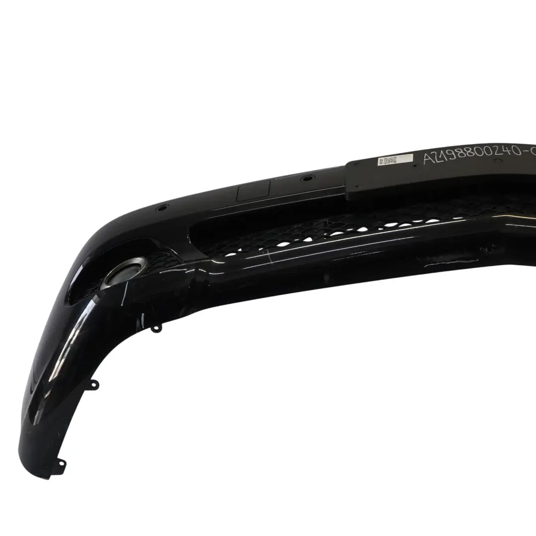 Mercedes CLS W219 Front Bumper Trim Panel Obsidian Black Metallic - 197 - SKU A2198800240-OB - Part number A2198800240