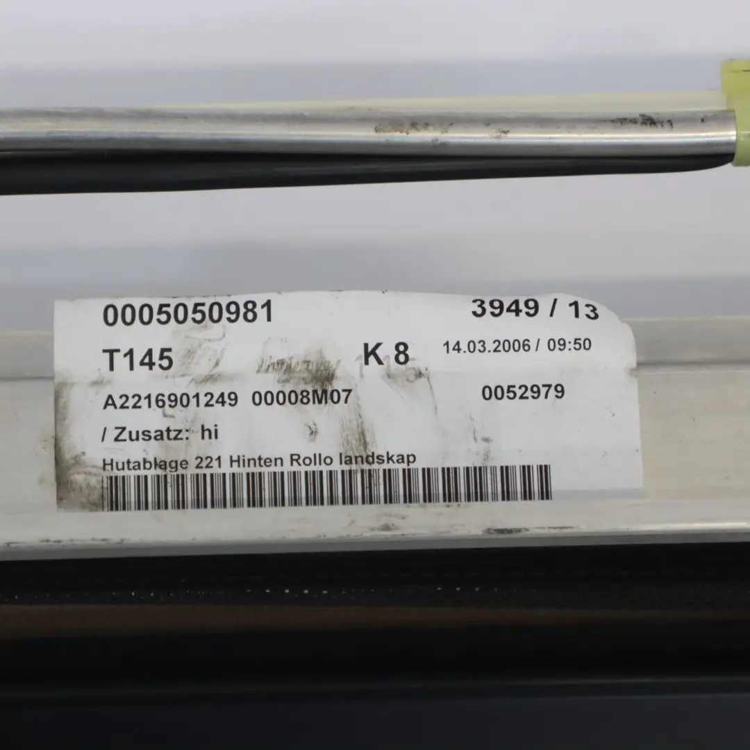 Mercedes W221 Baule Roller Blind Posteriore elettrico scaffale porta pacchi Nero - SKU A2218102920-1 - Numero di parte A2218102920