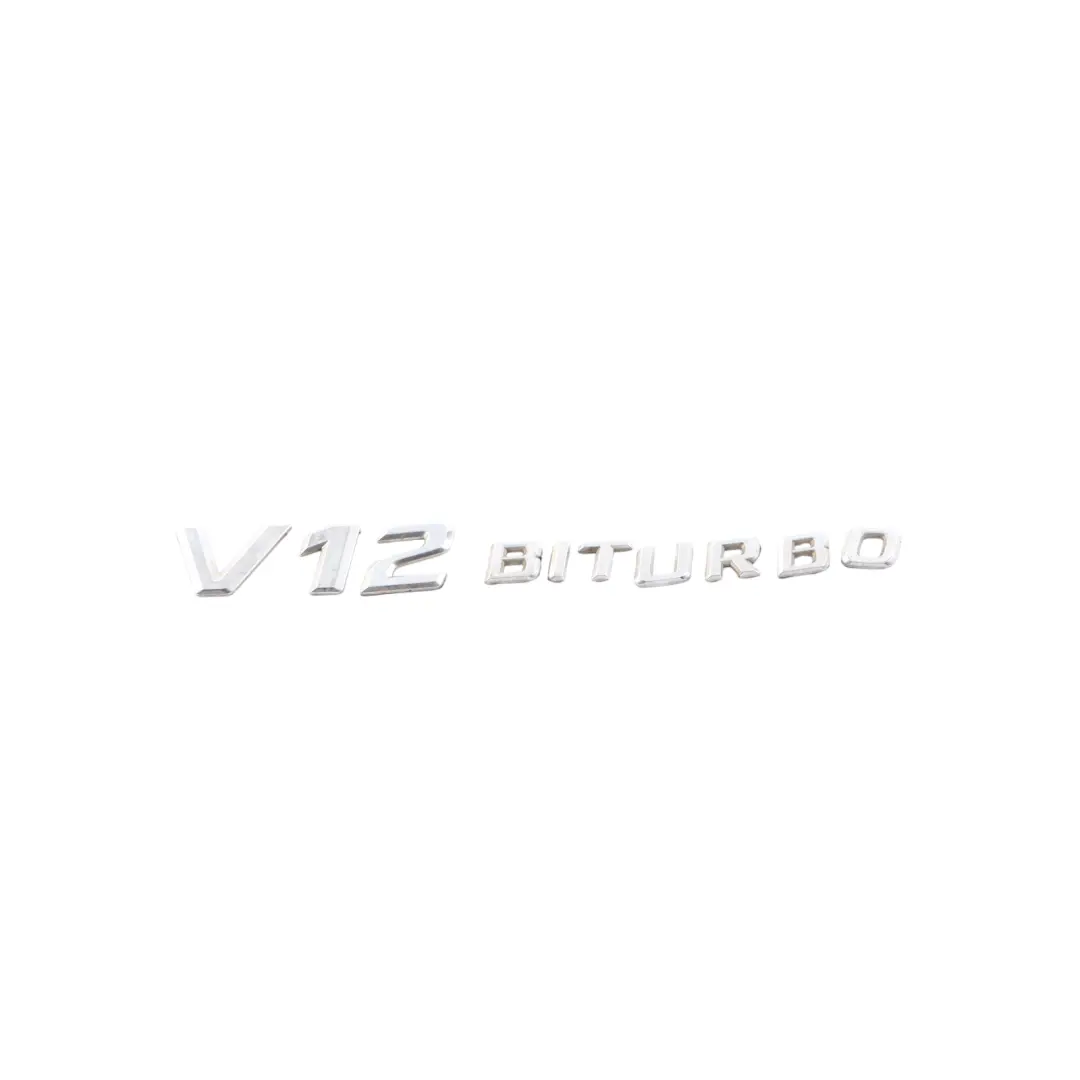 Rear Boot Emblem Mercedes C216 W221 Trunk Lid Lettering V12 BITURBO - SKU A2218171815 - Part number A2218171815