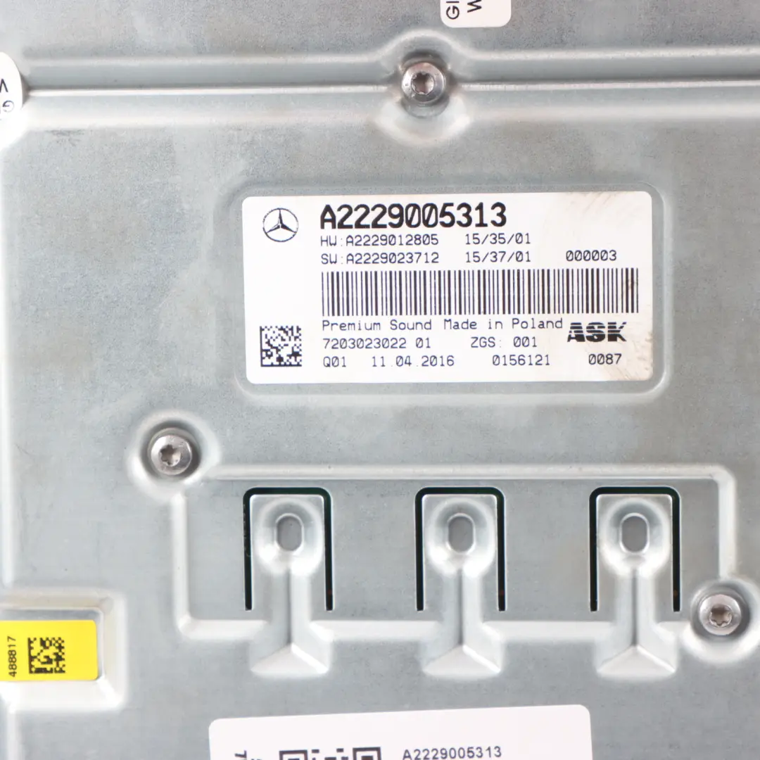 W253 Burmester Premium Sound Amplifier Unit to Mercedes W205 W222 with Part number A2229005313 Mercedes W205 W222 W253 Burmester Premium Sound Amplifier Unit - SKU A2229005313 - Part number A2229005313