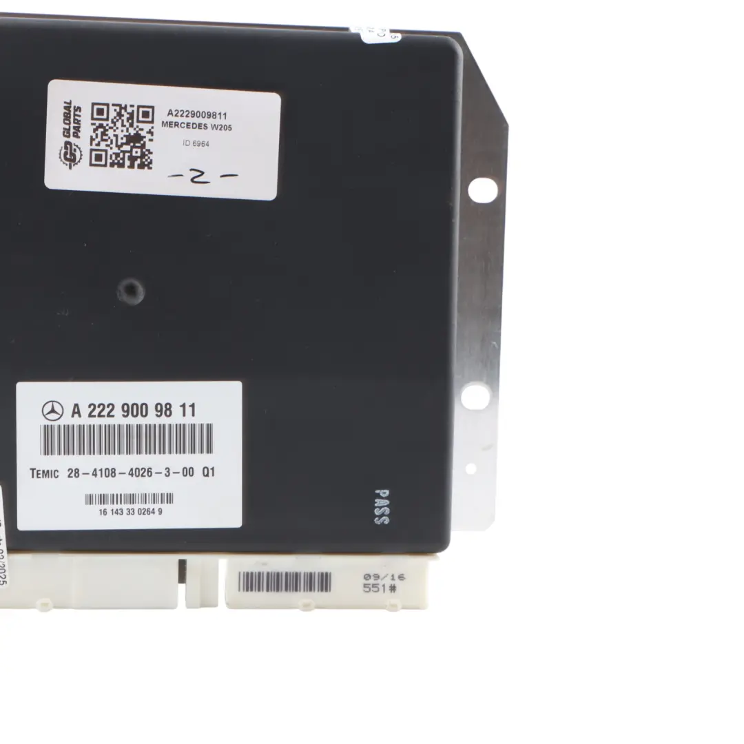 Mercedes W205 W222 Air Suspension Module Control Unit ECU - SKU A2229009811 - Part number A2229009811