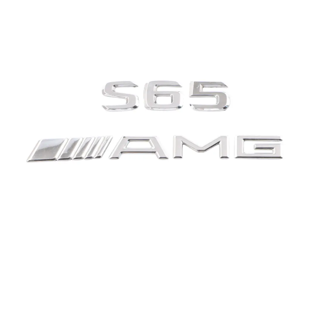 Boot Tailgate Emblem Lettering S65 AMG Chrome to Mercedes W221 Rear with Part number A2308170915 Mercedes W221 Rear Boot Tailgate Emblem Lettering S65 AMG Chrome - SKU A2308170915 - Part number A2308170915