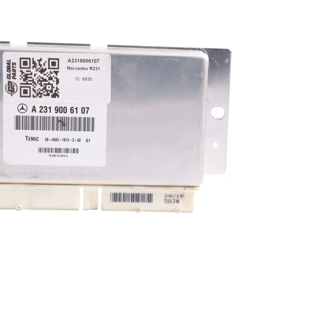 Electrical Active Body Control Module Unit ECU to Mercedes R231 with Part number A2319006107 Mercedes R231 Electrical Active Body Control Module Unit ECU - SKU A2319006107 - Part number A2319006107