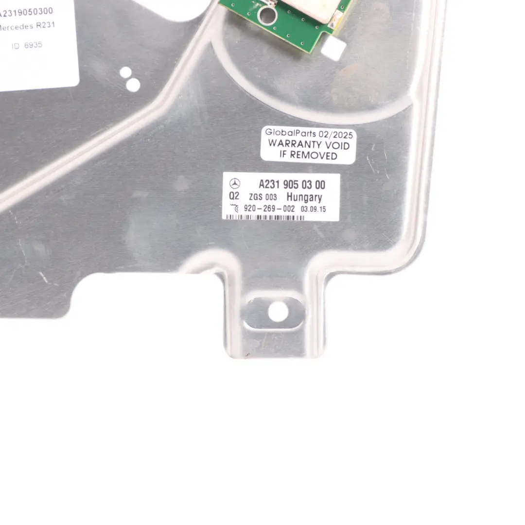 GPS Navigation System Antenna to Mercedes R231 with Part number A2319050300 Mercedes R231 GPS Navigation System Antenna - SKU A2319050300 - Part number A2319050300