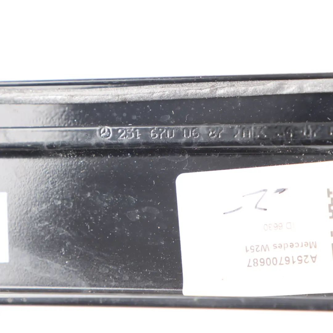 Door Exterior Bay Strip Cover Trim Right O/S to Mercedes W251 Rear with Part number A2516700687 Mercedes W251 Rear Door Exterior Bay Strip Cover Trim Right O/S - SKU A2516700687 - Part number A2516700687