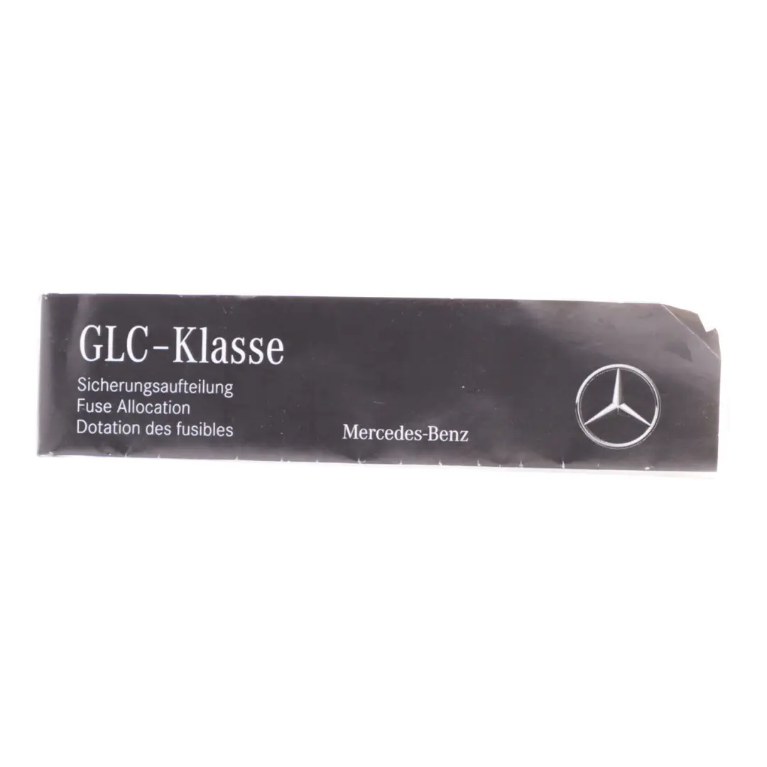 Mercedes C253 Fuse Box Grouping Fuse Placement Map Card Diagram - SKU A2535848913 - Part number A2535848913