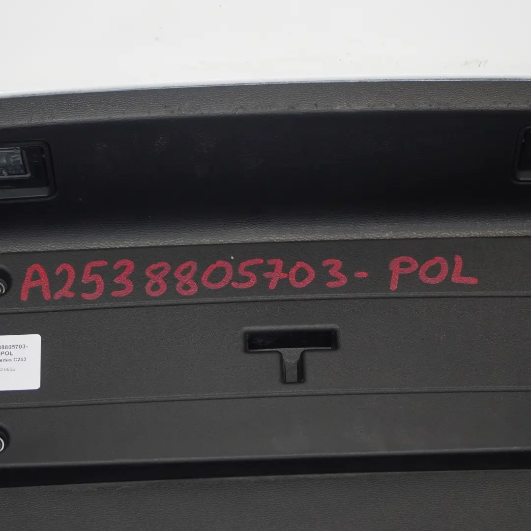 Bumper Trim Panel AMG Covering Polar White - 149 to Mercedes C253 Rear with Part number A2538805703 Mercedes C253 Rear Bumper Trim Panel AMG Covering Polar White - 149 - SKU A2538805703-POL - Part number A2538805703