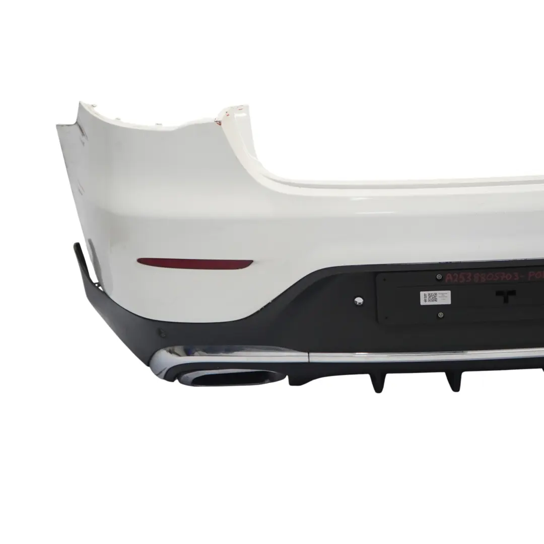 Bumper Trim Panel AMG Covering Polar White - 149 to Mercedes C253 Rear with Part number A2538805703 Mercedes C253 Rear Bumper Trim Panel AMG Covering Polar White - 149 - SKU A2538805703-POL - Part number A2538805703