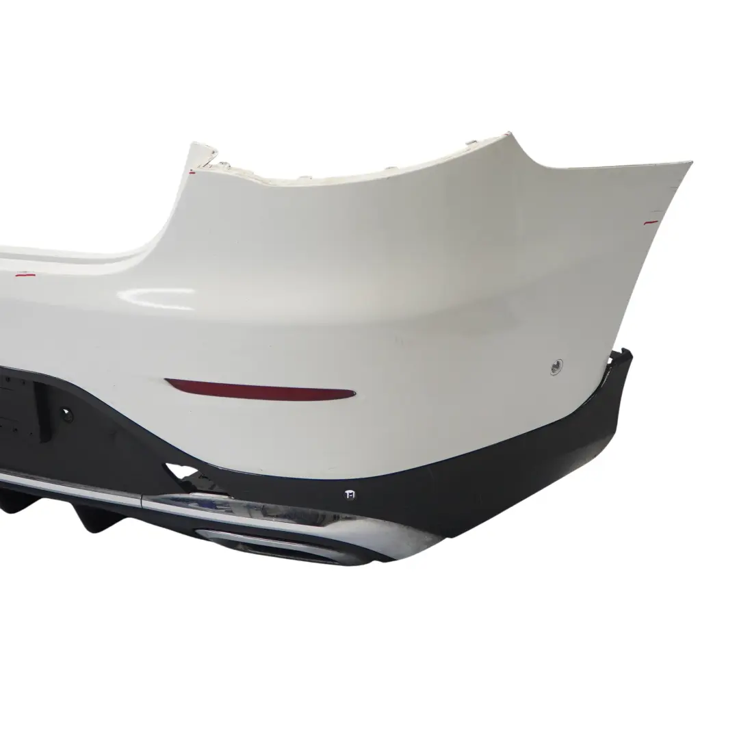 Bumper Trim Panel AMG Covering Polar White - 149 to Mercedes C253 Rear with Part number A2538805703 Mercedes C253 Rear Bumper Trim Panel AMG Covering Polar White - 149 - SKU A2538805703-POL - Part number A2538805703