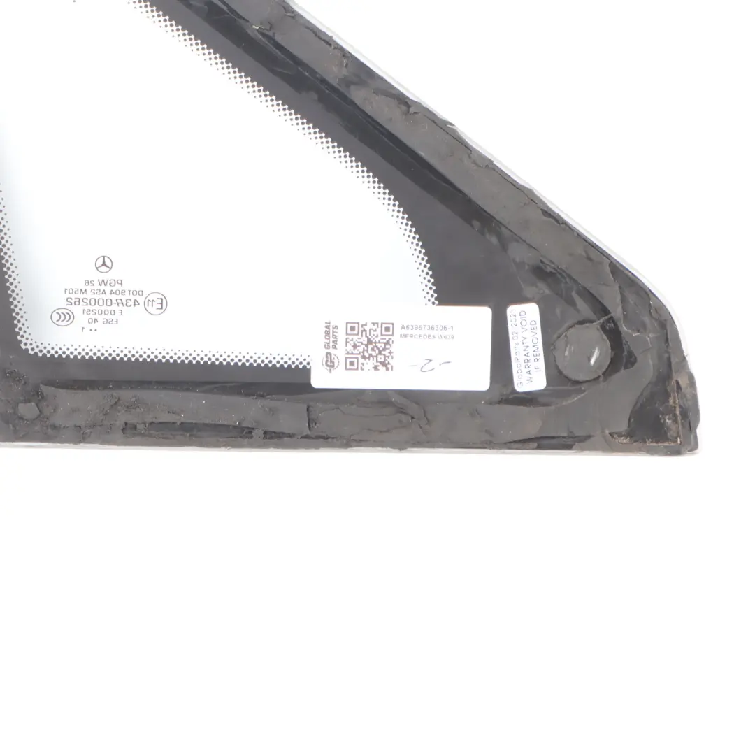 Mercedes W639 Front Side Window Left N/S Fixed Triangle Glass AS2 - SKU A6396736305-1 - Part number A6396736305