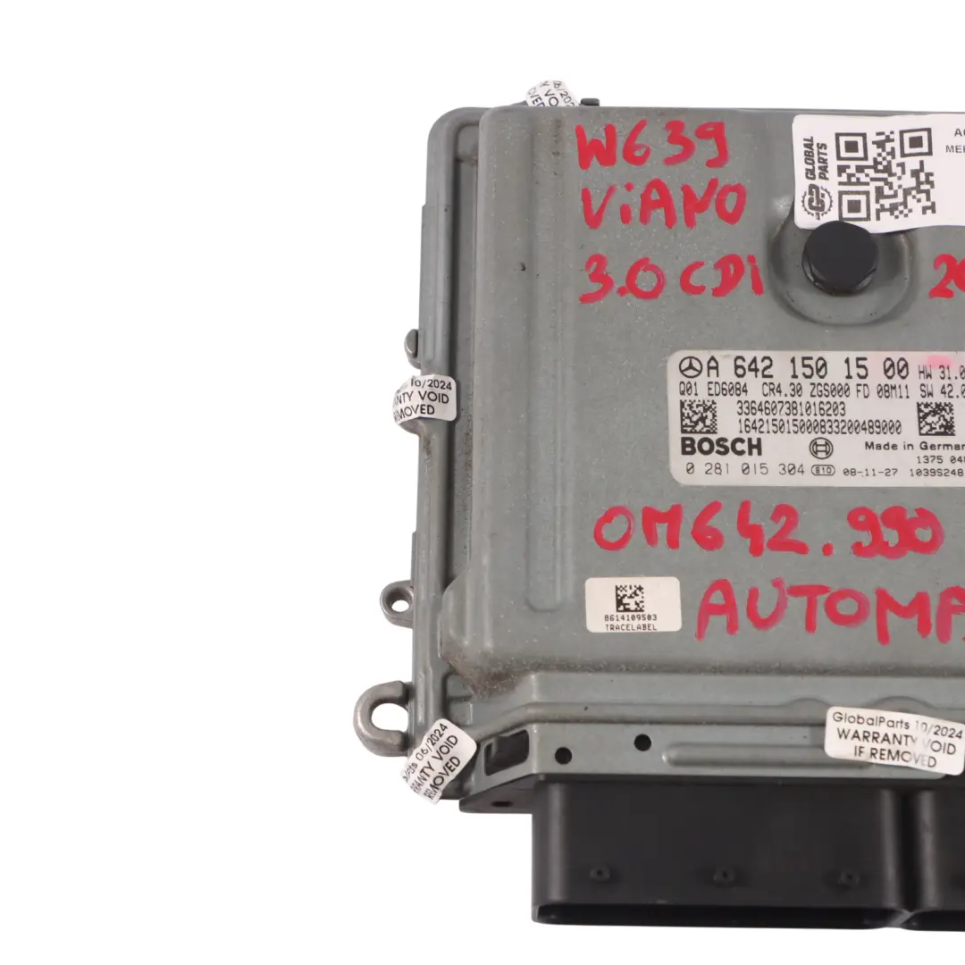 Mercedes W639 3.0CDI OM642.990 Unité commande moteur ECU automatique - SKU A6421501500 - Numéro de pièce A6421501500