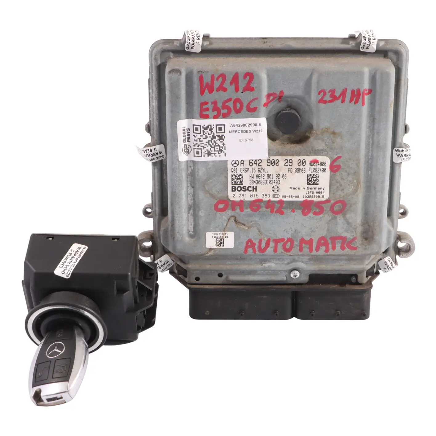 Mercedes C207 E350 CDI BlueEfficiency OM642.836 Engine Module ECU A6429002900