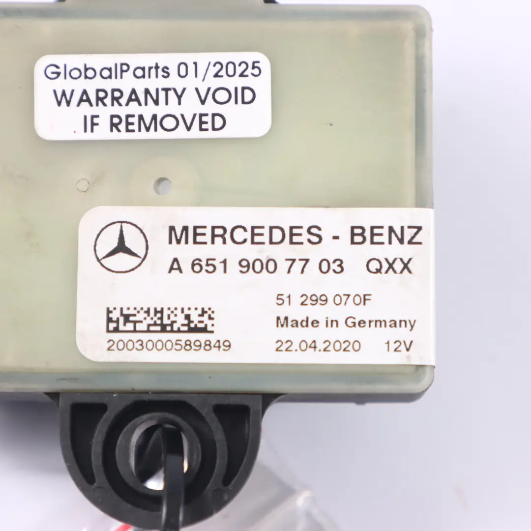Módulo de relé de bujías incandescentes Mercedes W906 para con número de pieza A6519007703 Módulo de relé de bujías incandescentes Mercedes W906 - SKU A6519007703 - Número de pieza A6519007703
